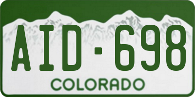 CO license plate AID698