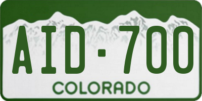 CO license plate AID700