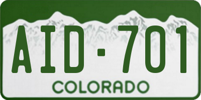 CO license plate AID701