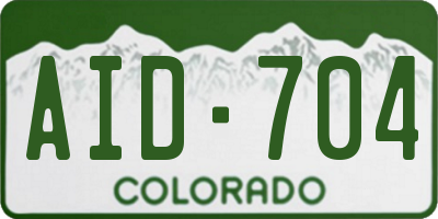 CO license plate AID704