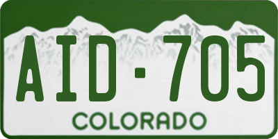 CO license plate AID705