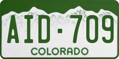 CO license plate AID709