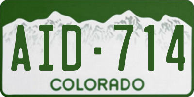CO license plate AID714