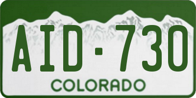 CO license plate AID730
