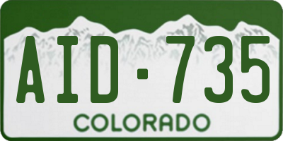 CO license plate AID735