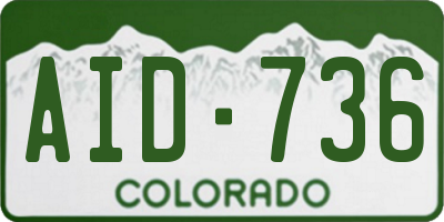 CO license plate AID736