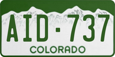 CO license plate AID737