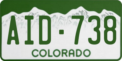 CO license plate AID738