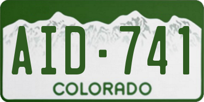 CO license plate AID741