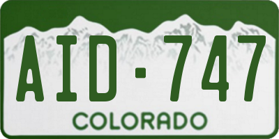 CO license plate AID747