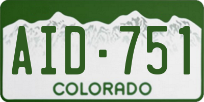 CO license plate AID751