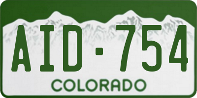 CO license plate AID754