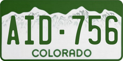 CO license plate AID756