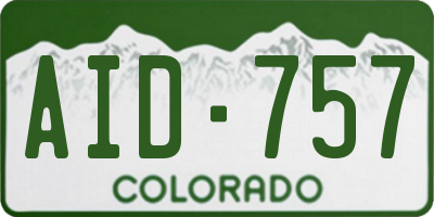 CO license plate AID757