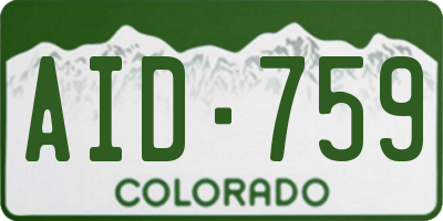 CO license plate AID759