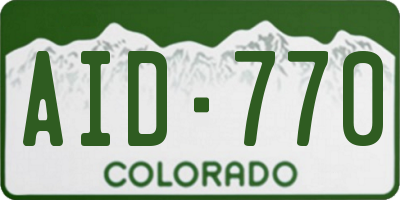 CO license plate AID770