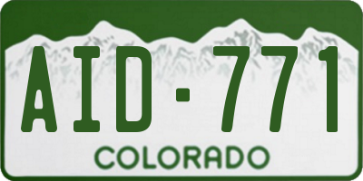 CO license plate AID771