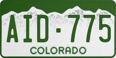 CO license plate AID775