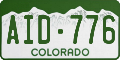 CO license plate AID776