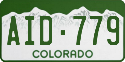 CO license plate AID779