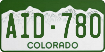 CO license plate AID780