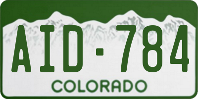 CO license plate AID784