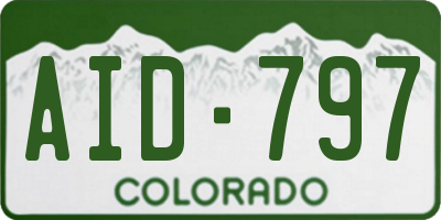 CO license plate AID797