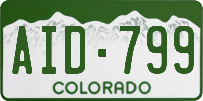 CO license plate AID799