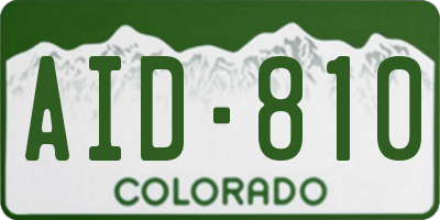 CO license plate AID810