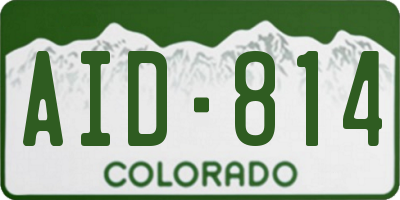 CO license plate AID814