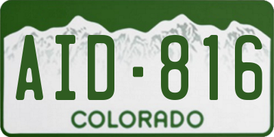 CO license plate AID816