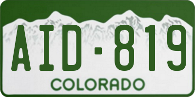 CO license plate AID819