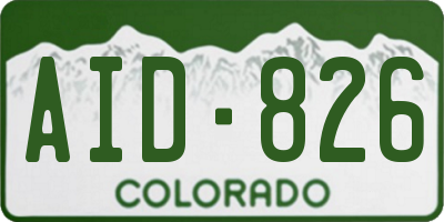 CO license plate AID826