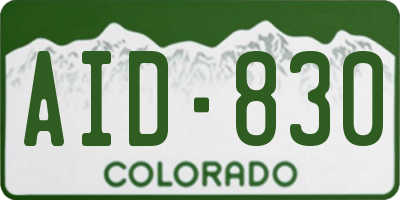 CO license plate AID830