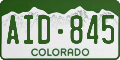 CO license plate AID845