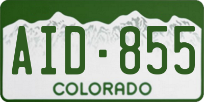 CO license plate AID855