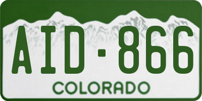 CO license plate AID866