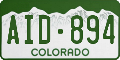 CO license plate AID894