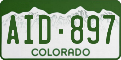 CO license plate AID897