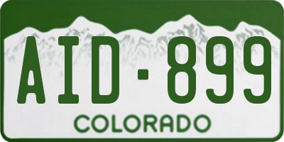 CO license plate AID899