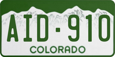 CO license plate AID910
