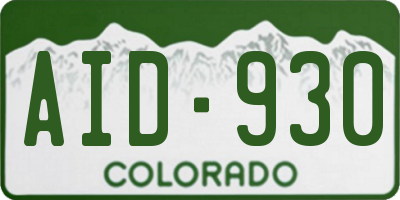 CO license plate AID930