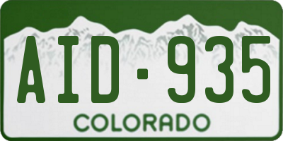 CO license plate AID935