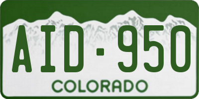 CO license plate AID950