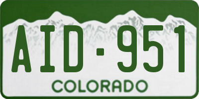 CO license plate AID951