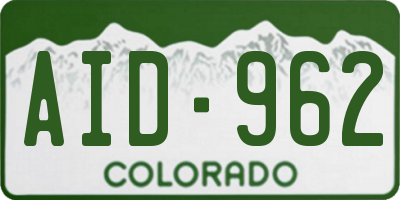 CO license plate AID962