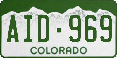 CO license plate AID969