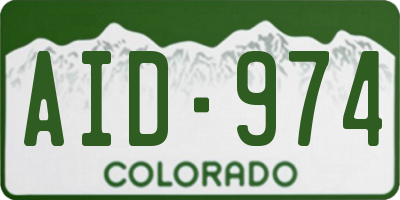 CO license plate AID974