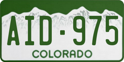 CO license plate AID975