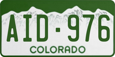 CO license plate AID976
